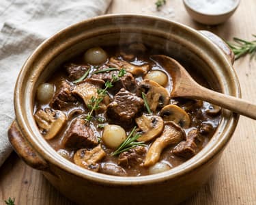 Braised Beef with Mushrooms