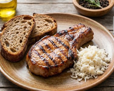 Grilled Pork Loin with Horseradish and Fresh Bread