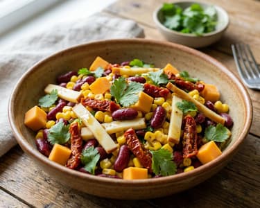 Mixed salad with beans and cheese