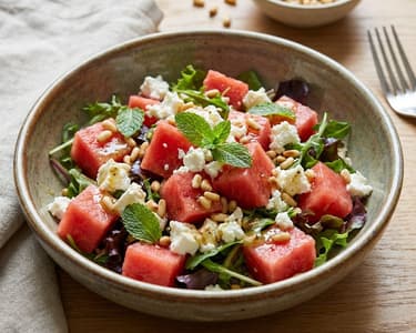 Watermelon salad with feta cheese