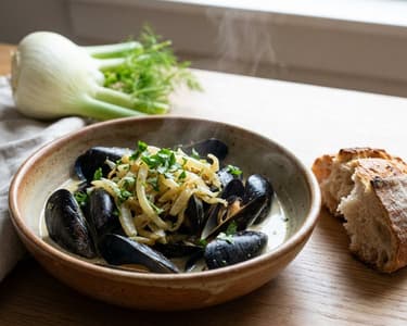 Creamy Mussels with Fennel