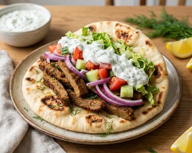 Plant-based Gyros in Pita | Quick Vegan Dinner