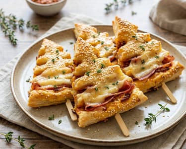 Puff Pastry Christmas Trees with Prosciutto and Pesto