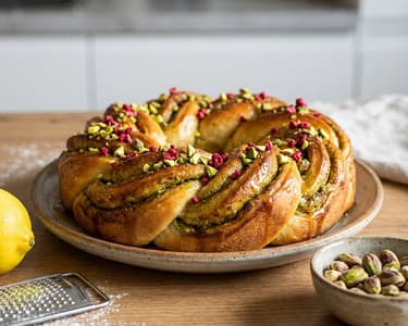 Húsvéti kalácsfonat pisztáciával és gyümölccsel | Ünnepi recept
