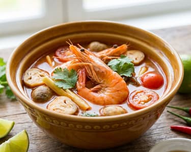 Tom Yum Goong (Spicy and Sour Thai Shrimp Soup)
