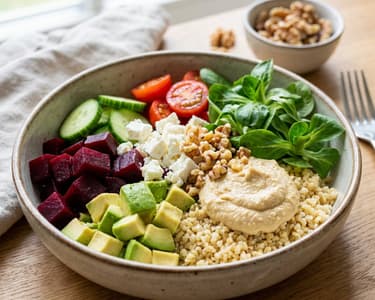 Avocado and Beetroot Salad with Bulgur