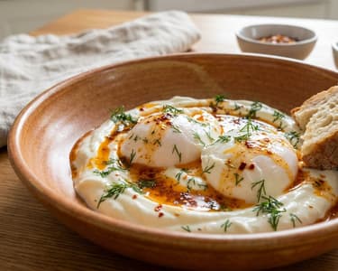 Turkish Eggs (Cilbir) | Creamy and Spicy Breakfast