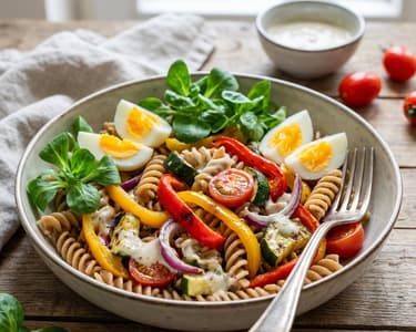 Pasta salad with roasted vegetables