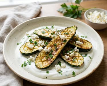 Caramelized Zucchini with Feta Dip
