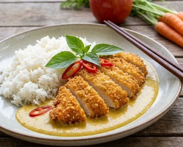 Ropogós Csirke Katsu Curry Jázmin Rizzsel