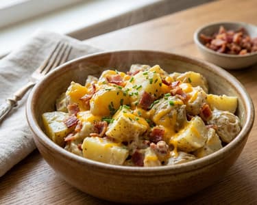 Szalonnás-cheddar sajtos burgonyasaláta