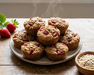 Strawberry-Oat Muffin | Healthy Breakfast