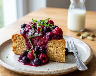 Kefir cake with forest fruits