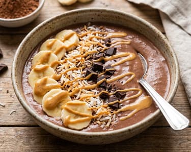 Cocoa Smoothie Bowl with Banana and Peanut Butter