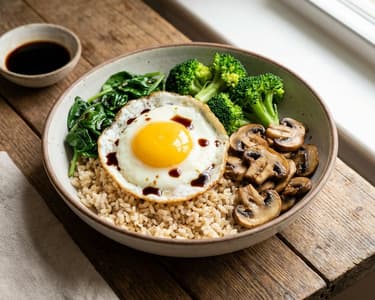 Egg and spinach rice bowl