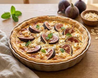 Goat Cheese Quiche with Figs and Almonds