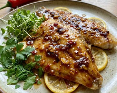 Honey-chili glazed flatfish | Quick and spicy dinner