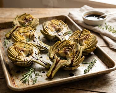 Roasted artichokes with balsamic