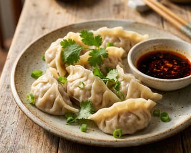 Asian-style vegetarian dumplings