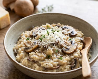Krémes gombás rizottó parmezánnal