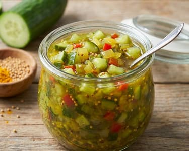 Homemade Cucumber Relish | Sweet and Sour Crispy Side Dish