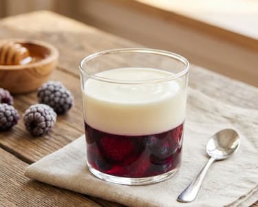 Jogurtos panna cotta erdei gyümölccsel