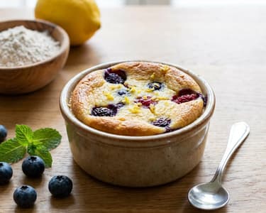 Clafoutis erdei gyümölccsel | Egészséges francia desszert