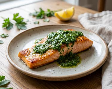 Salmon with Parsley Sauce | Quick and Healthy Dinner