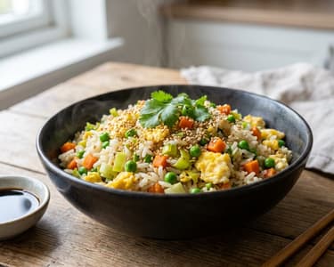 Fried Rice with Vegetables and Egg | Quick Asian Lunch