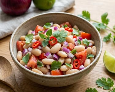 Mexican white bean salad (Ensalada de pallares)