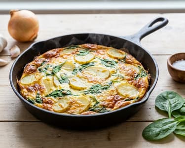 Burgonyás frittata spenóttal