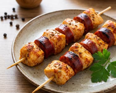 Csirke saslik chorizóval | Gyors grill vacsora