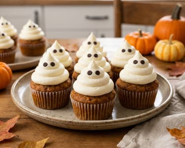 Halloweeni szellem cupcake