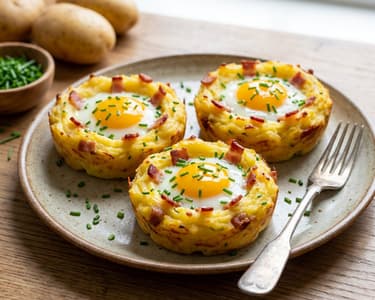 Potato Nest with Egg and Bacon | Quick Breakfast