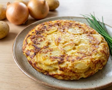 Potato tortilla with cheese
