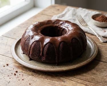 Moist Chocolate Cake with Cocoa Glaze