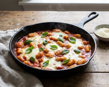 Tomato gnocchi with mozzarella