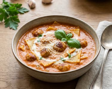 Lasagne leves marhahúsgombócokkal