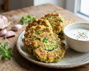 Baked Broccoli Fritters with Garlic and Marjoram