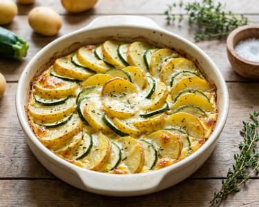 Rakott burgonya cukkinivel | Egészséges és könnyű ebéd
