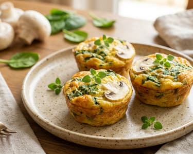 Mushroom and spinach egg muffins | Healthy breakfast