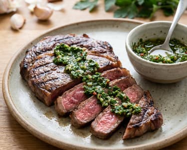 Beef Steak with Chimichurri Sauce | Quick and Juicy Dinner