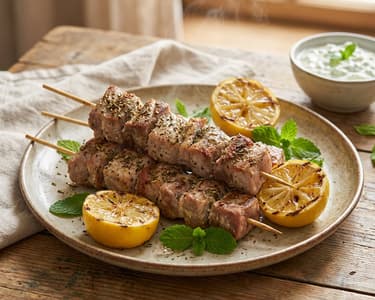 Souvlaki | Greek Pork Skewers with Fresh Herbs