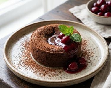 Csokoládé fondant meggyel