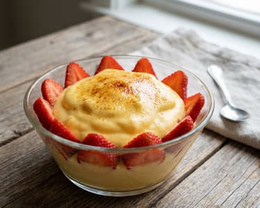 Sabayon cream with strawberries