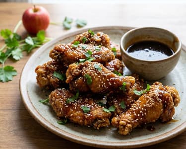 Sült csirkeszárnyak teriyaki mártással