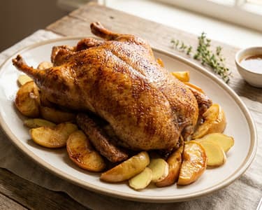 Ginger Roasted Duck with Caramelized Apples