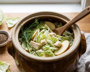 Pickled cabbage with apple and horseradish