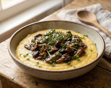 Creamy Polenta with Wild Mushroom Ragu