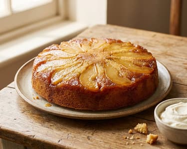 Upside-down Pear Cake | Gingery and Juicy